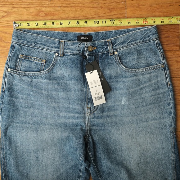 ME+EM Split Seam Flare Jeans Blue Multi Wash Regular Length Wide Leg Size 32 - Picture 7 of 13